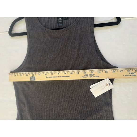 NWT VOLCOM Womens XL Gray Tank Knit Ribbed Dress Backless Bodycon Dress #5782 - Picture 11 of 15